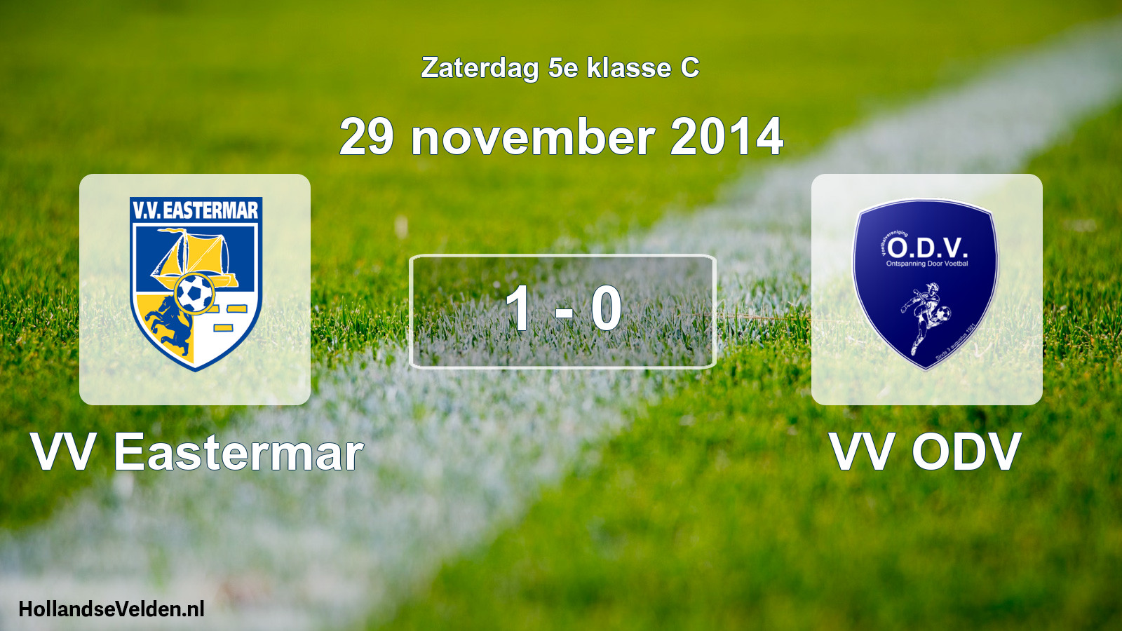 Total number of matches played: VV Eastermar - VV ODV 1 - 0 (29 November 2014)