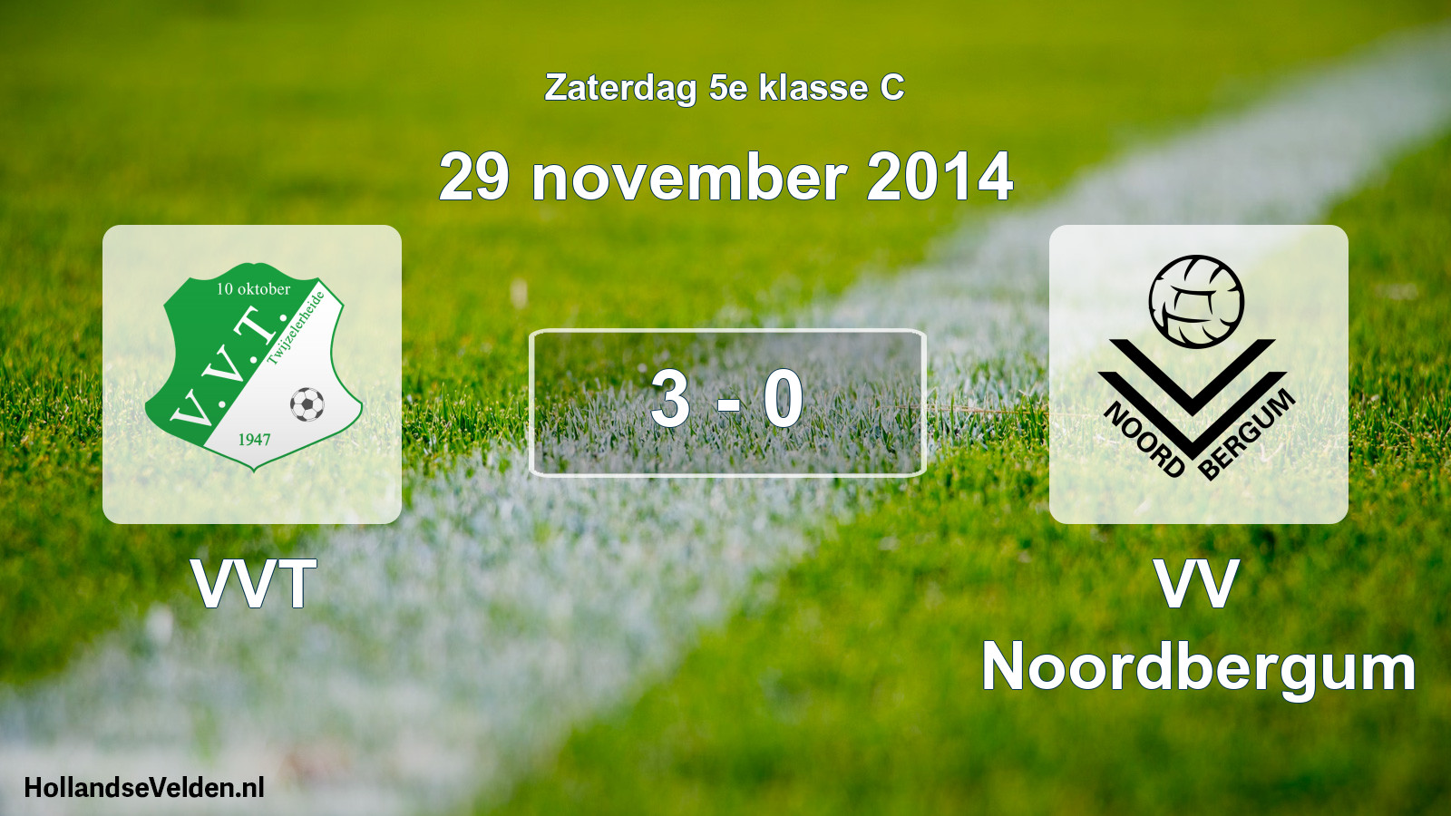 Total number of matches played: VVT - VV Noordbergum 3 - 0 (29 November 2014)