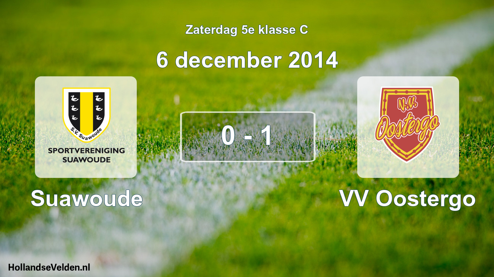 Total number of matches played: Suawoude - VV Oostergo 0 - 1 (6 December 2014)
