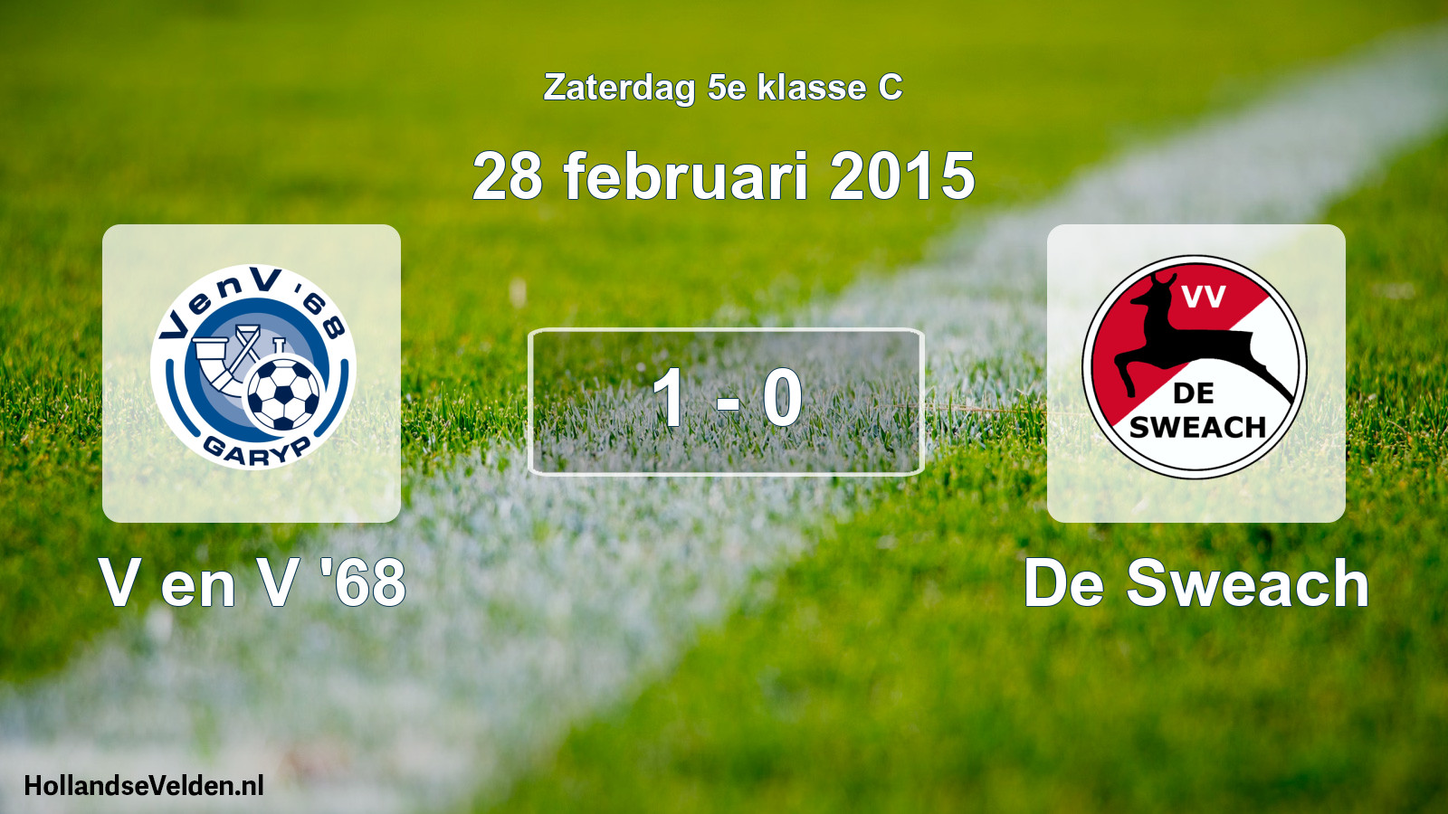 Total number of matches played: V en V '68 - De Sweach 1 - 0 (28 February 2015)