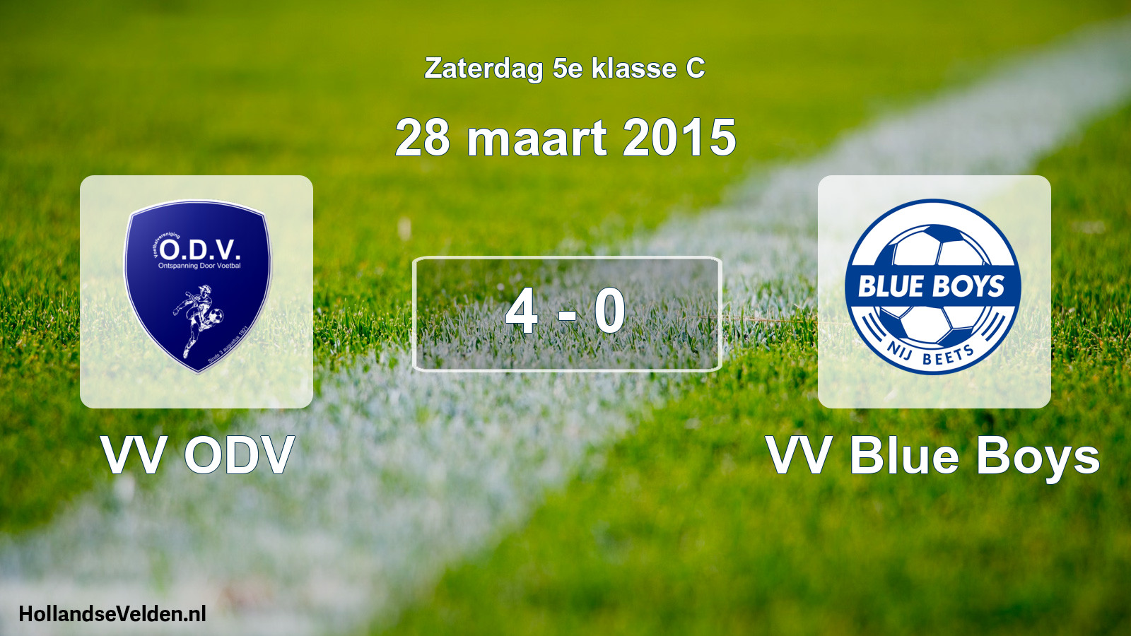 Total number of matches played: VV ODV - VV Blue Boys 4 - 0 (28 March 2015)
