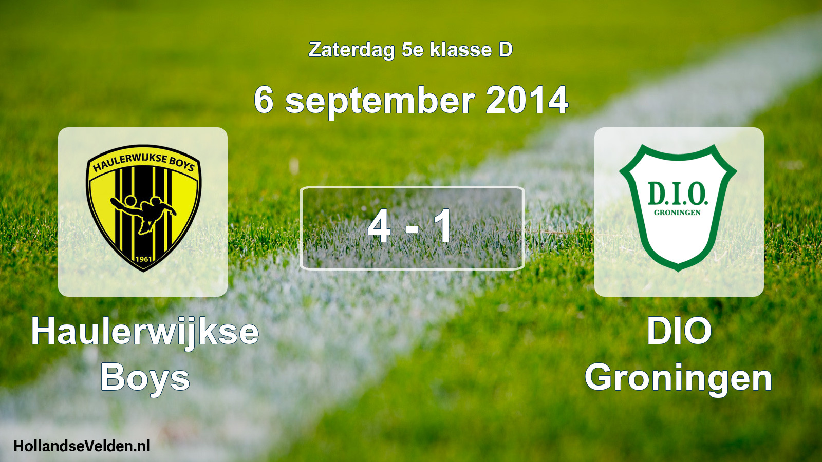 Total number of matches played: Haulerwijkse Boys - DIO Groningen 4 - 1 (6 September 2014)