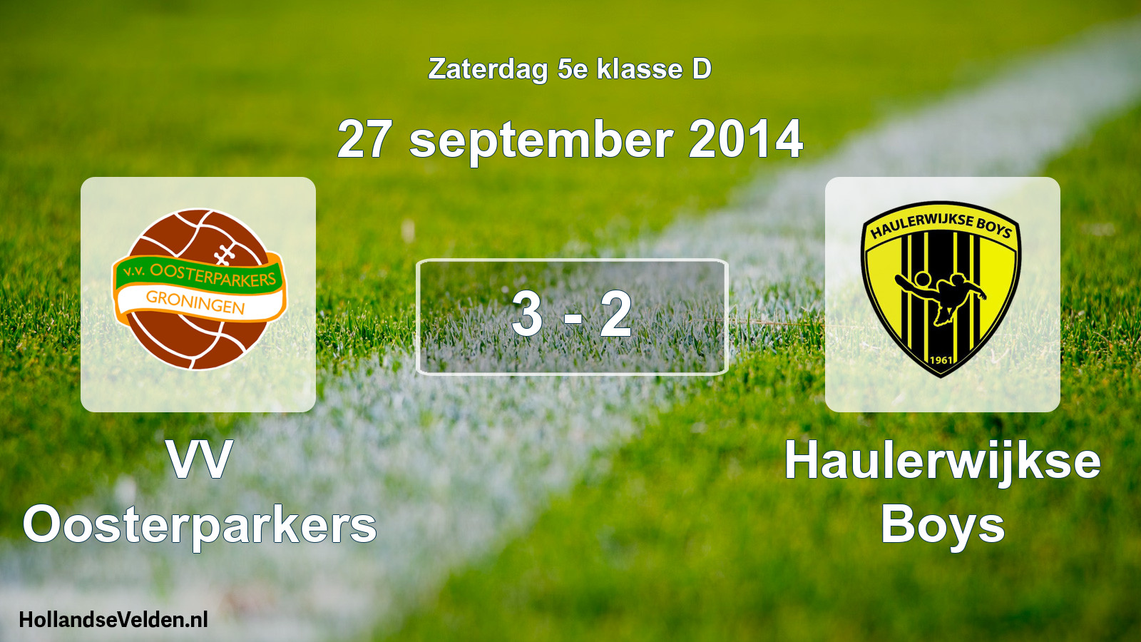 Total number of matches played: VV Oosterparkers - Haulerwijkse Boys 3 - 2 (27 September 2014)