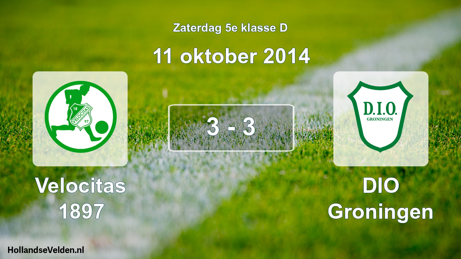 Total number of matches played: Velocitas 1897 - DIO Groningen 3 - 3 (11 October 2014)