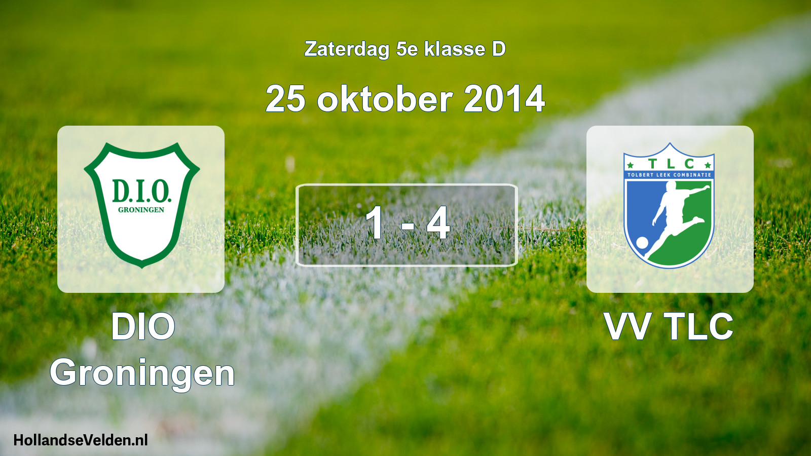 Total number of matches played: DIO Groningen - VV TLC 1 - 4 (25 October 2014)