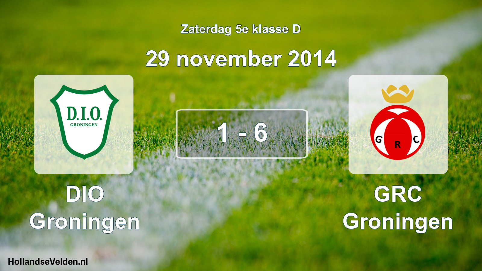 Total number of matches played: DIO Groningen - GRC Groningen 1 - 6 (29 November 2014)