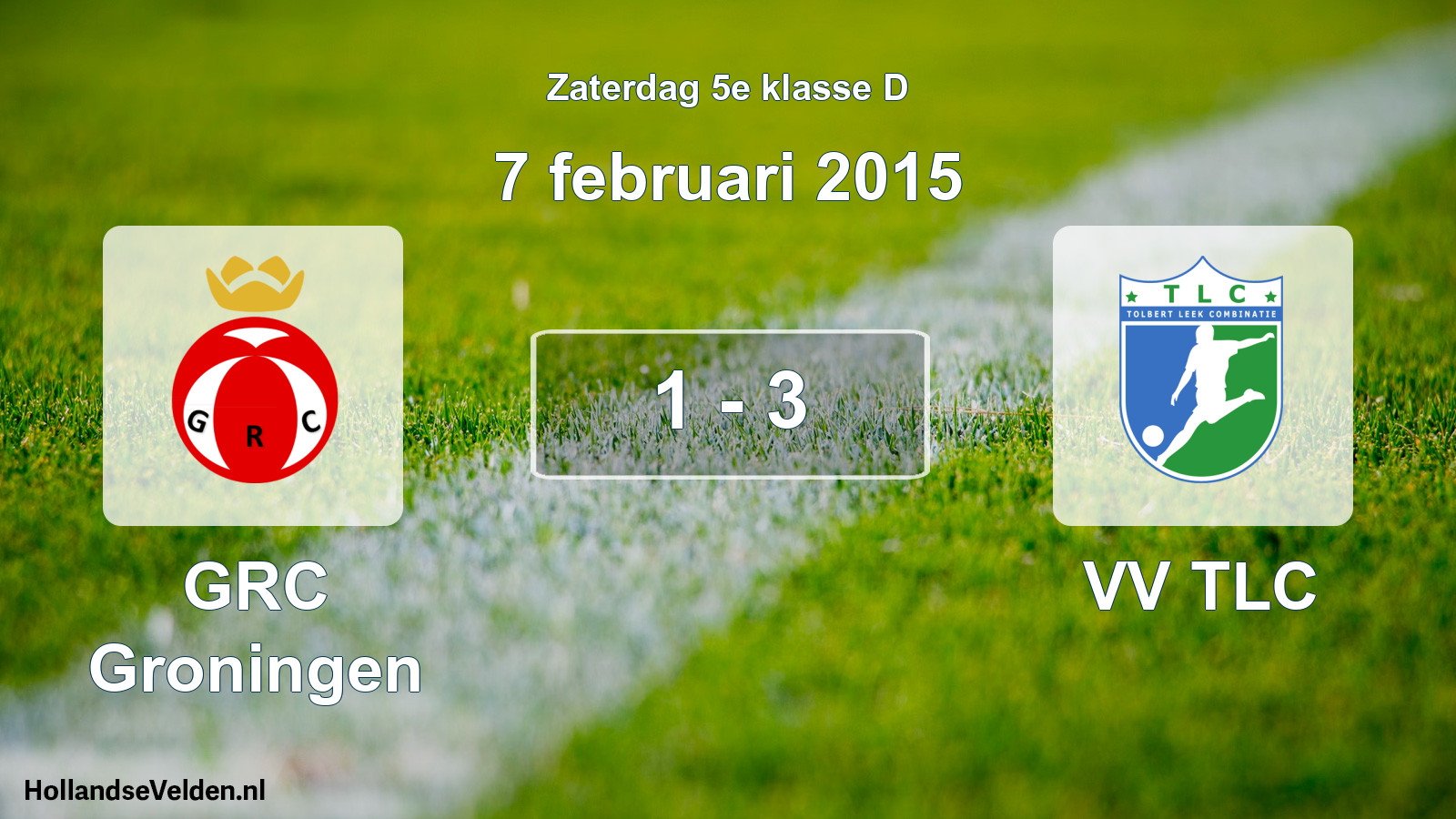 Total number of matches played: GRC Groningen - VV TLC 1 - 3 (7 February 2015)