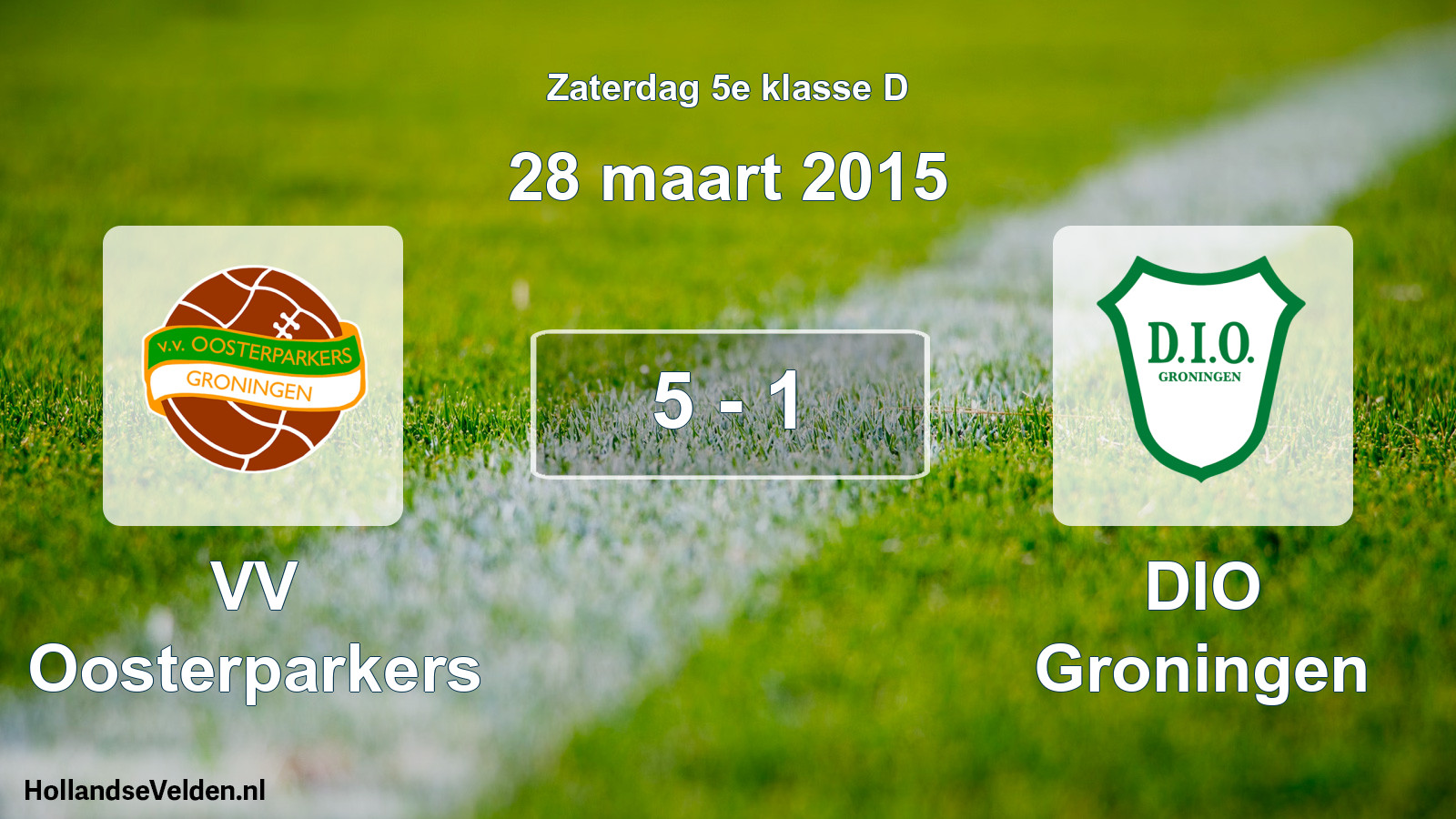 Total number of matches played: VV Oosterparkers - DIO Groningen 5 - 1 (28 March 2015)