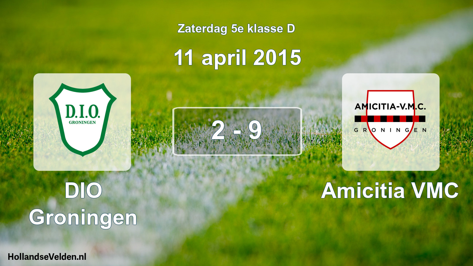 Total number of matches played: DIO Groningen - Amicitia VMC 2 - 9 (11 April 2015)