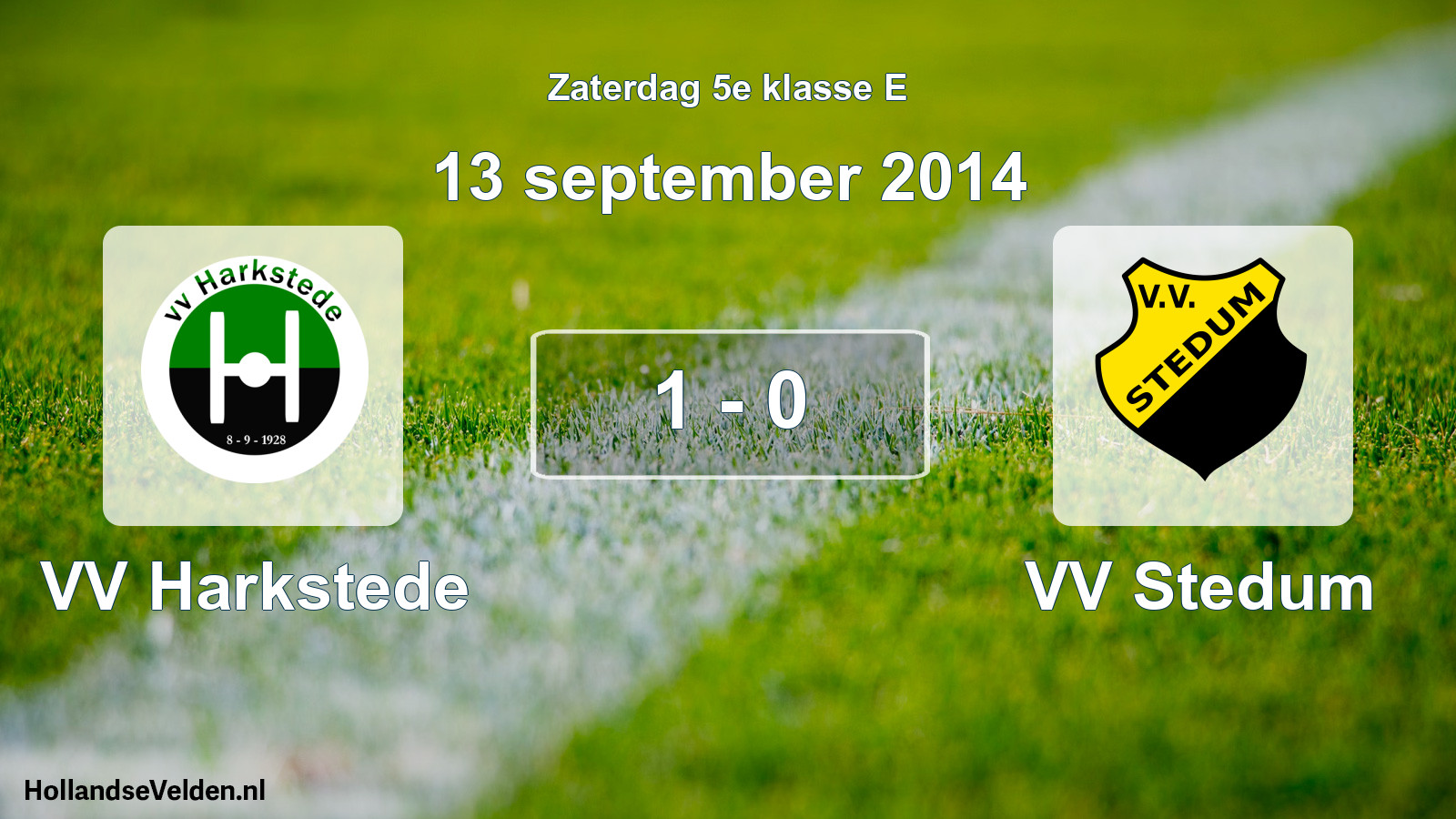 Total number of matches played: VV Harkstede - VV Stedum 1 - 0 (13 September 2014)