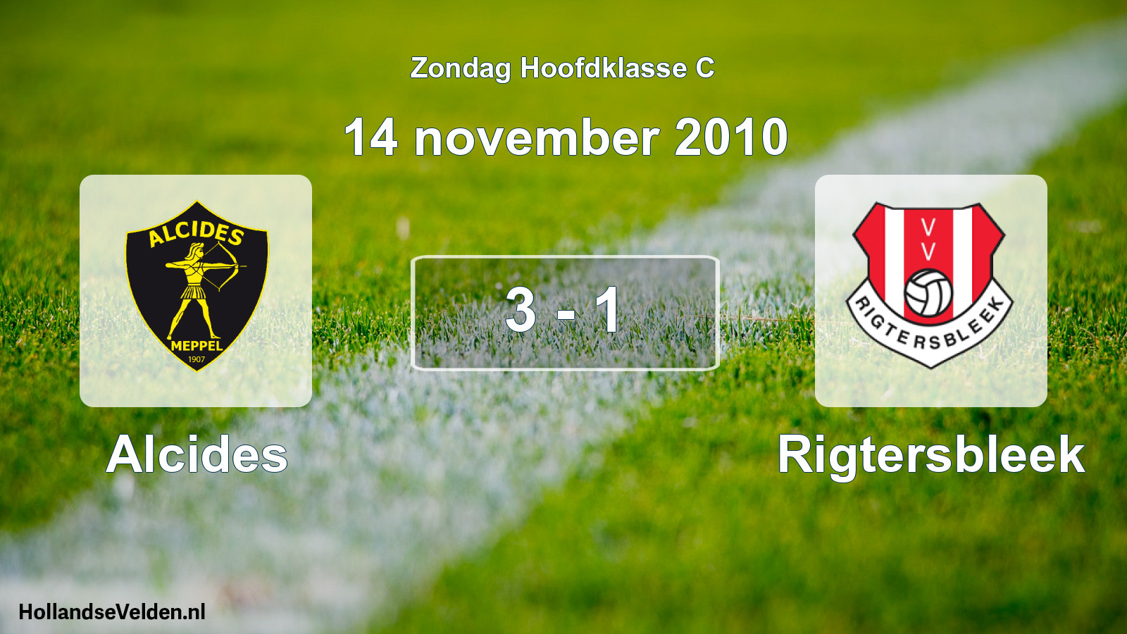Total number of matches played: Alcides - Rigtersbleek 3 - 1 (14 November 2010)