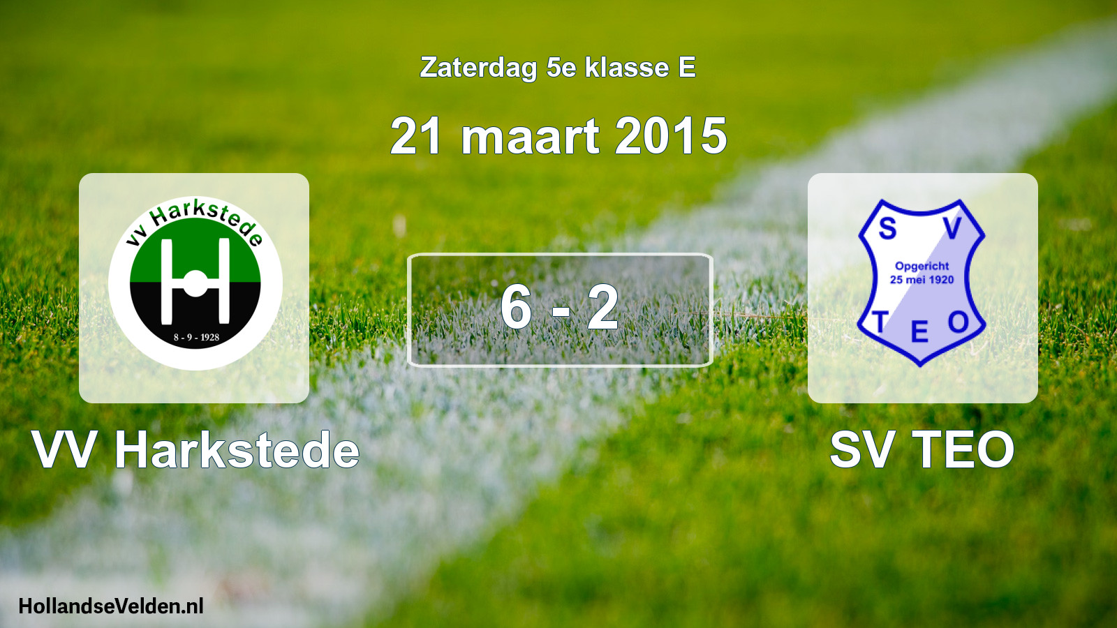Total number of matches played: VV Harkstede - SV TEO 6 - 2 (21 March 2015)