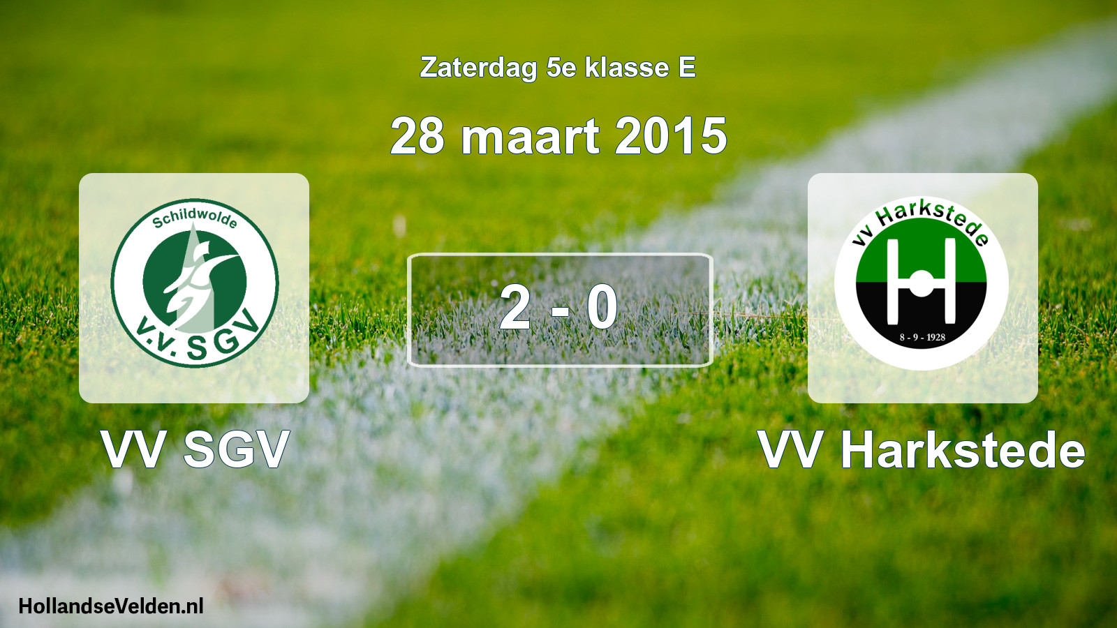 Total number of matches played: VV SGV - VV Harkstede 2 - 0 (28 March 2015)