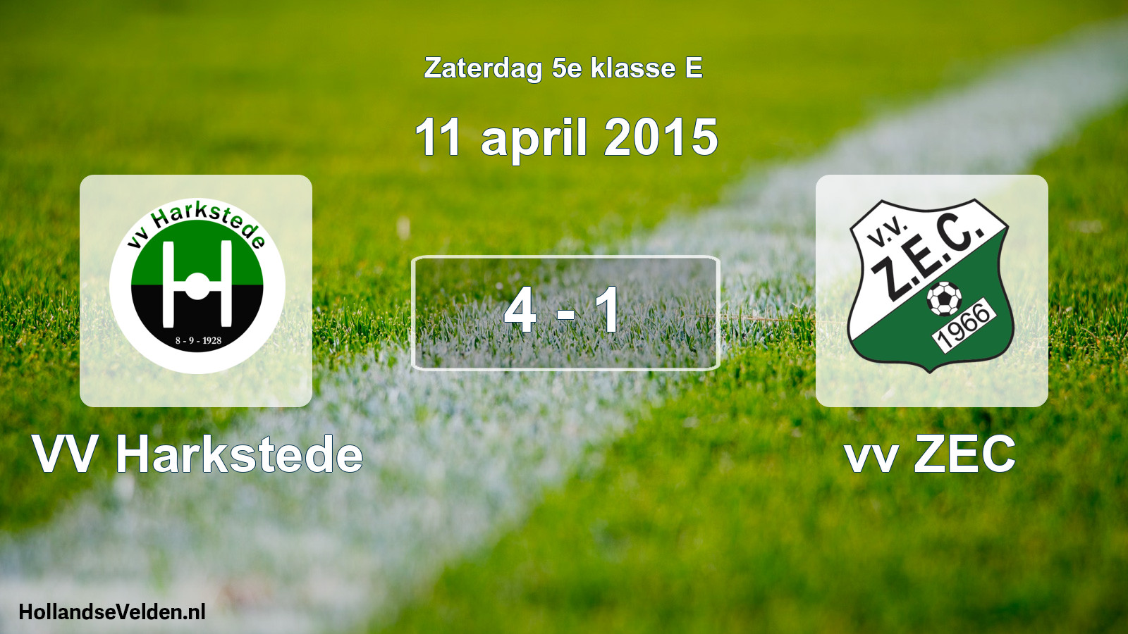 Total number of matches played: VV Harkstede - vv ZEC 4 - 1 (11 April 2015)