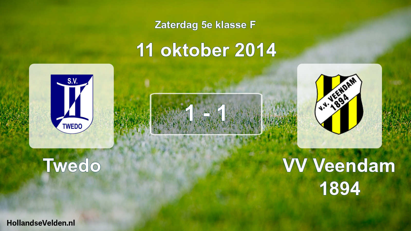 Total number of matches played: Twedo - VV Veendam 1894 1 - 1 (11 October 2014)