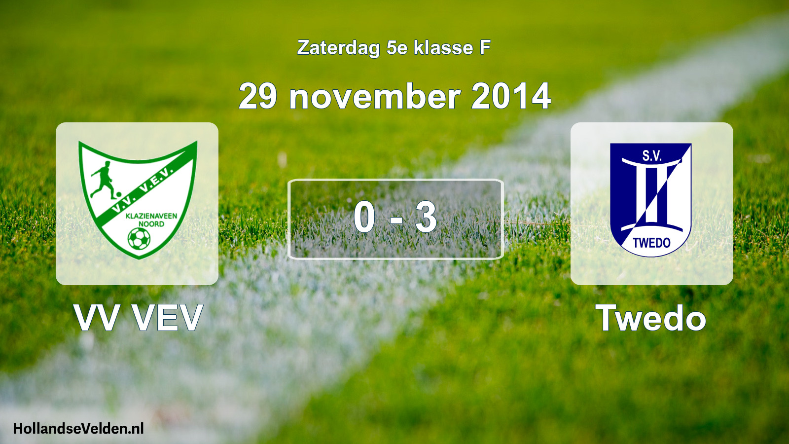 Total number of matches played: VV VEV - Twedo 0 - 3 (29 November 2014)
