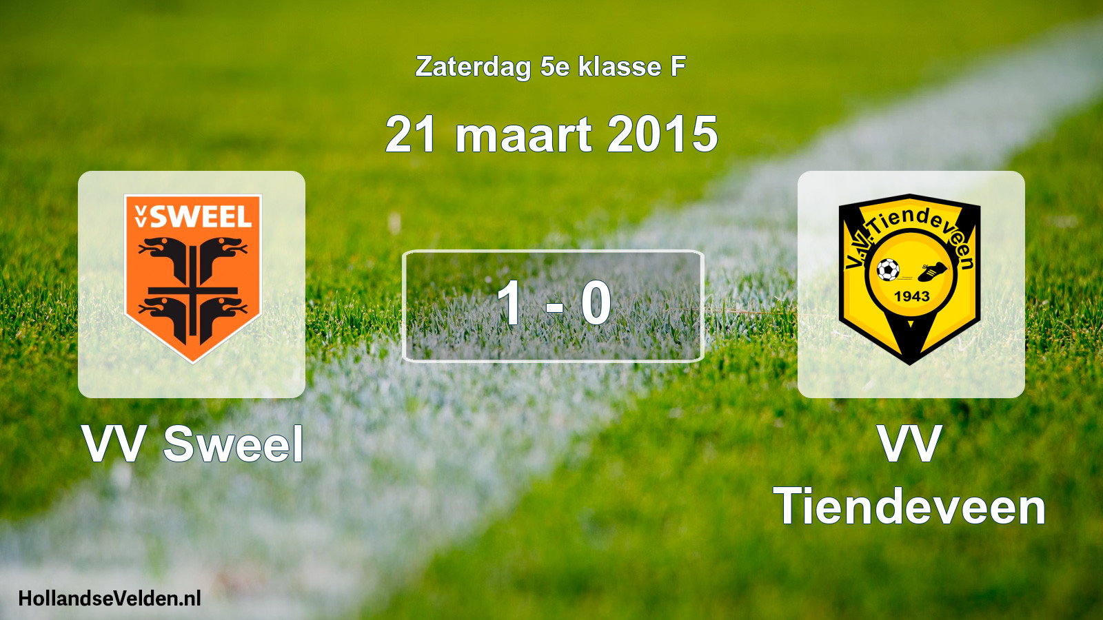 Total number of matches played: VV Sweel - VV Tiendeveen 1 - 0 (21 March 2015)