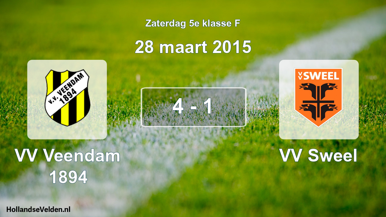 Total number of matches played: VV Veendam 1894 - VV Sweel 4 - 1 (28 March 2015)