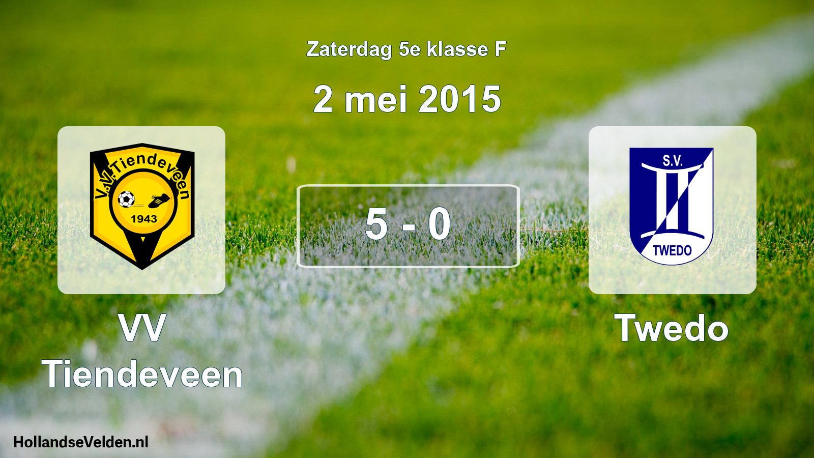 Total number of matches played: VV Tiendeveen - Twedo 5 - 0 (2 May 2015)