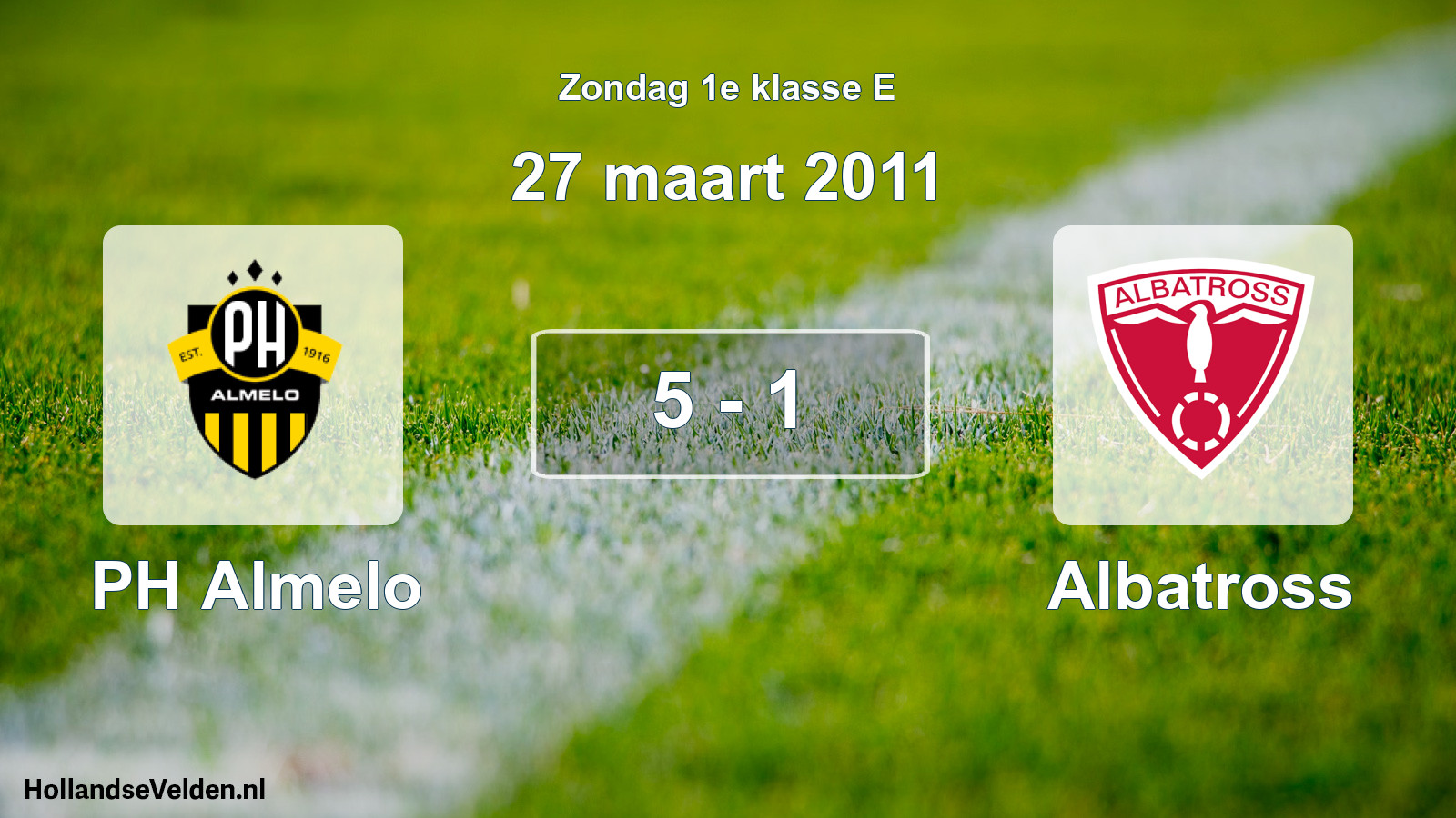 Total number of matches played: PH Almelo - Albatross 5 - 1 (27 March 2011)