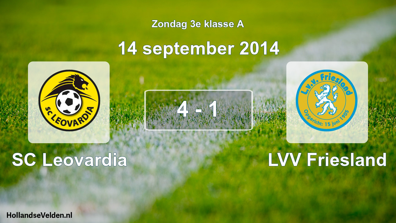 Total number of matches played: SC Leovardia - LVV Friesland 4 - 1 (14 September 2014)