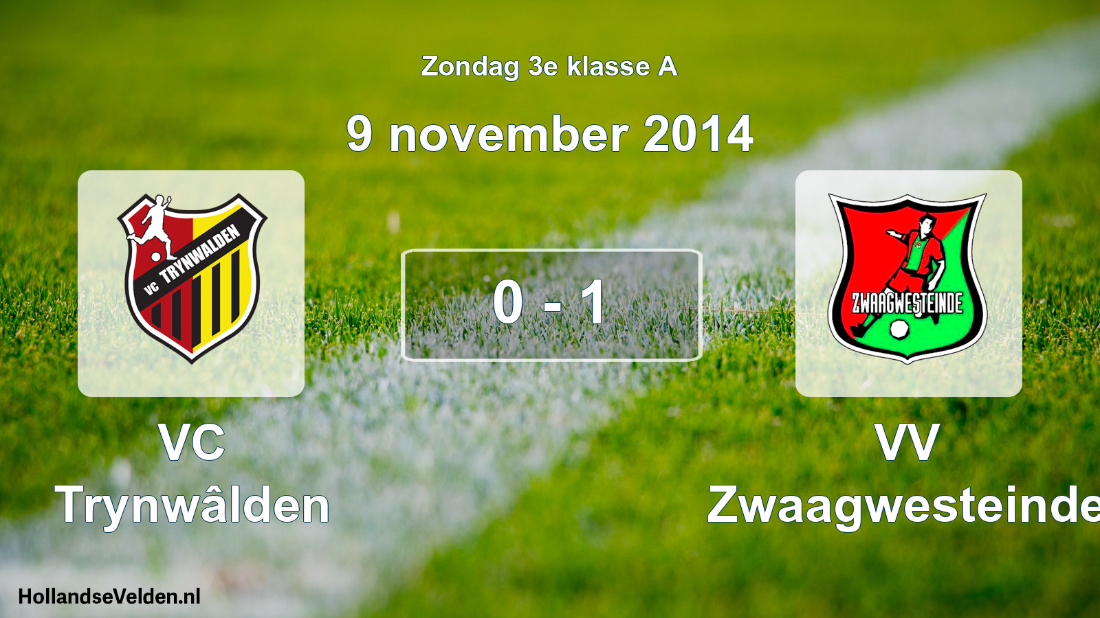 Total number of matches played: VC Trynwâlden - VV Zwaagwesteinde 0 - 1 (9 November 2014)