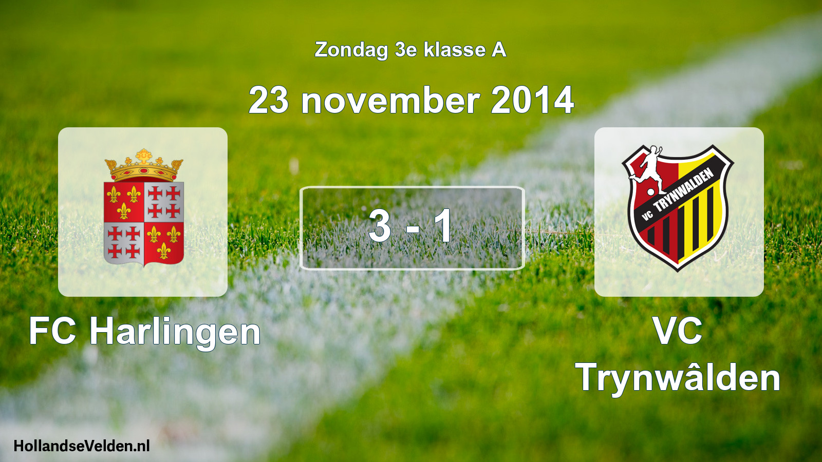 Total number of matches played: FC Harlingen - VC Trynwâlden 3 - 1 (23 November 2014)