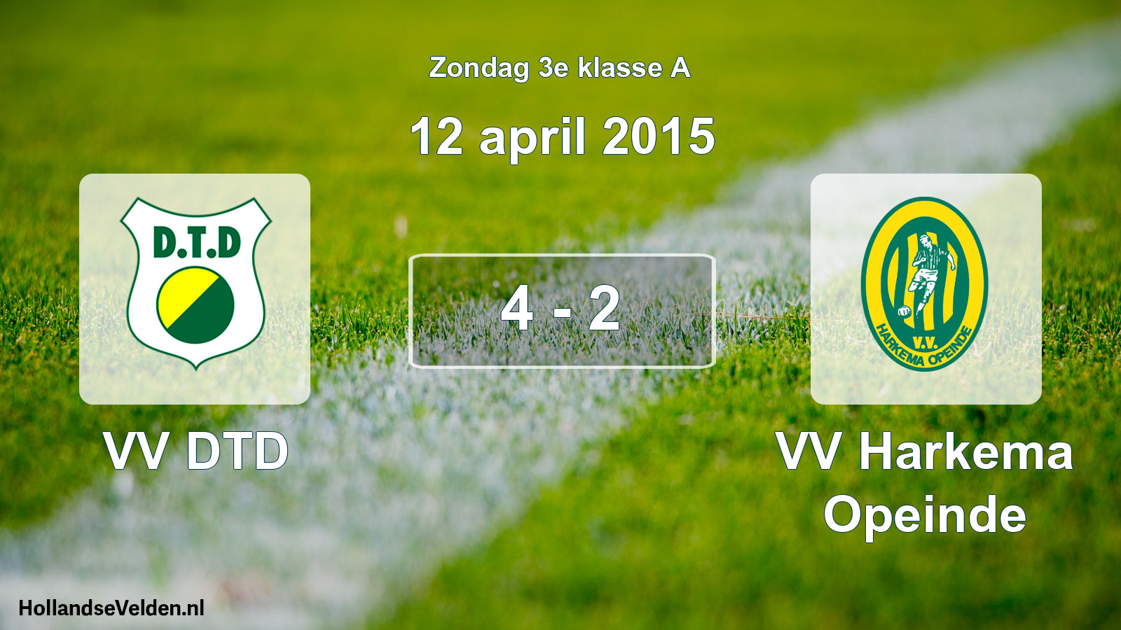 Total number of matches played: VV DTD - VV Harkema Opeinde 4 - 2 (12 April 2015)
