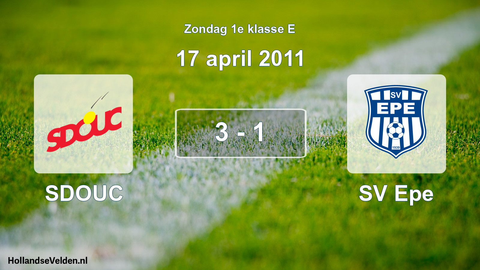 Total number of matches played: SDOUC - SV Epe 3 - 1 (17 April 2011)