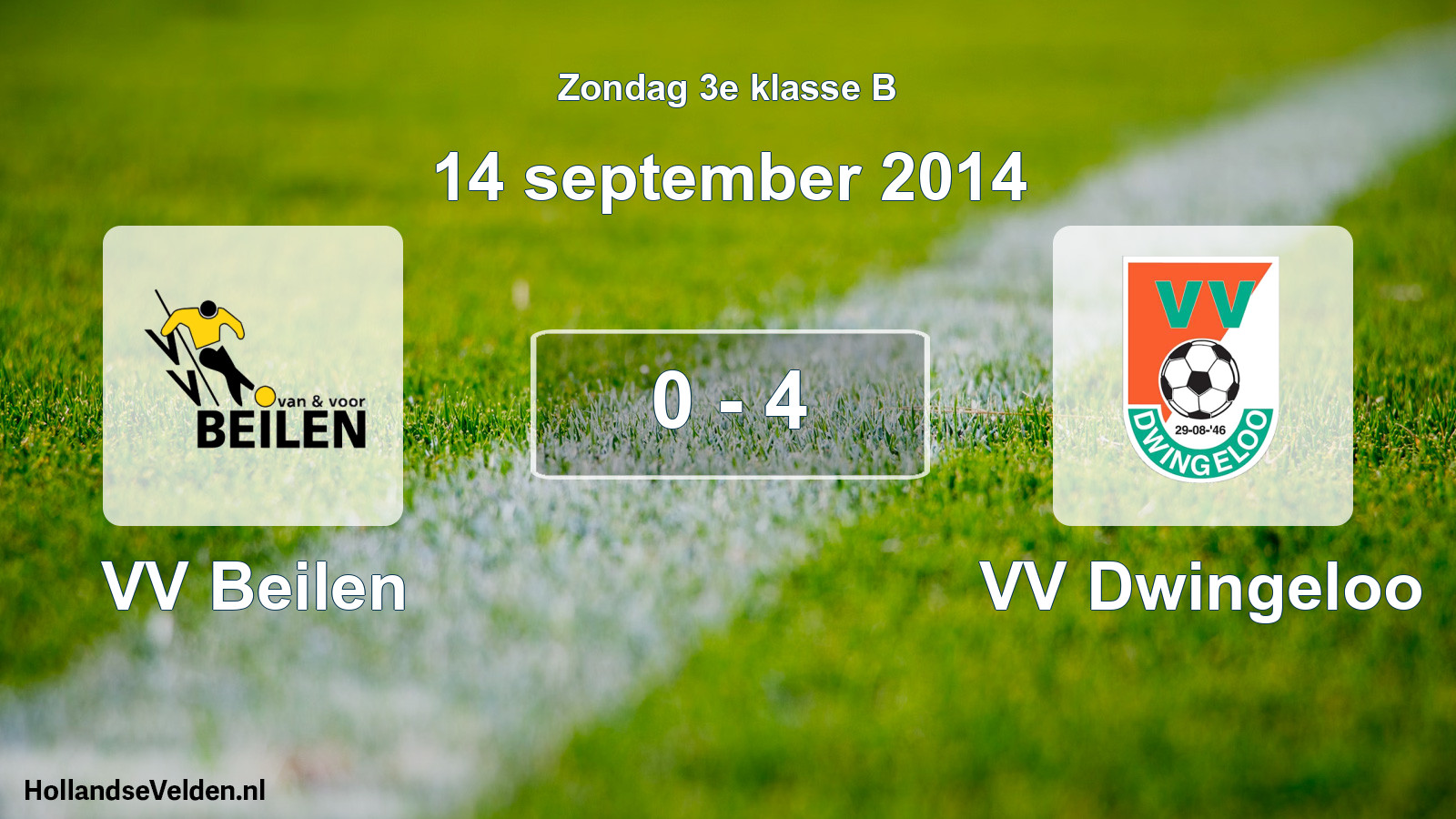 Total number of matches played: VV Beilen - VV Dwingeloo 0 - 4 (14 September 2014)