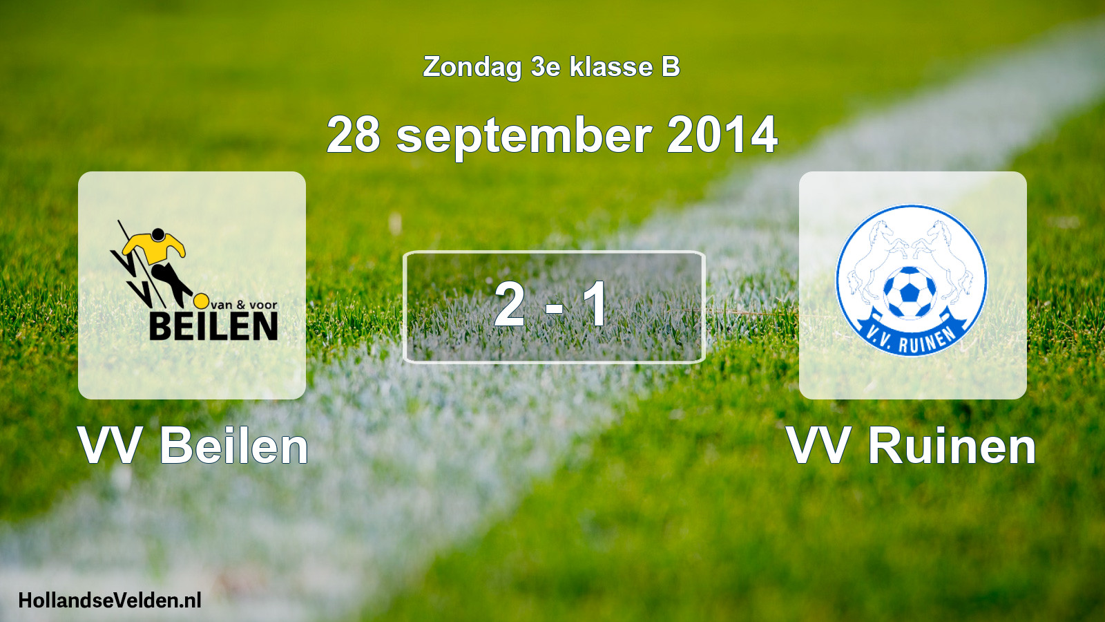 Total number of matches played: VV Beilen - VV Ruinen 2 - 1 (28 September 2014)
