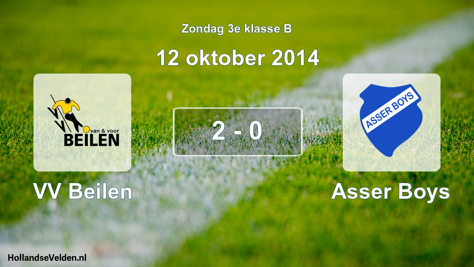 Total number of matches played: VV Beilen - Asser Boys 2 - 0 (12 October 2014)