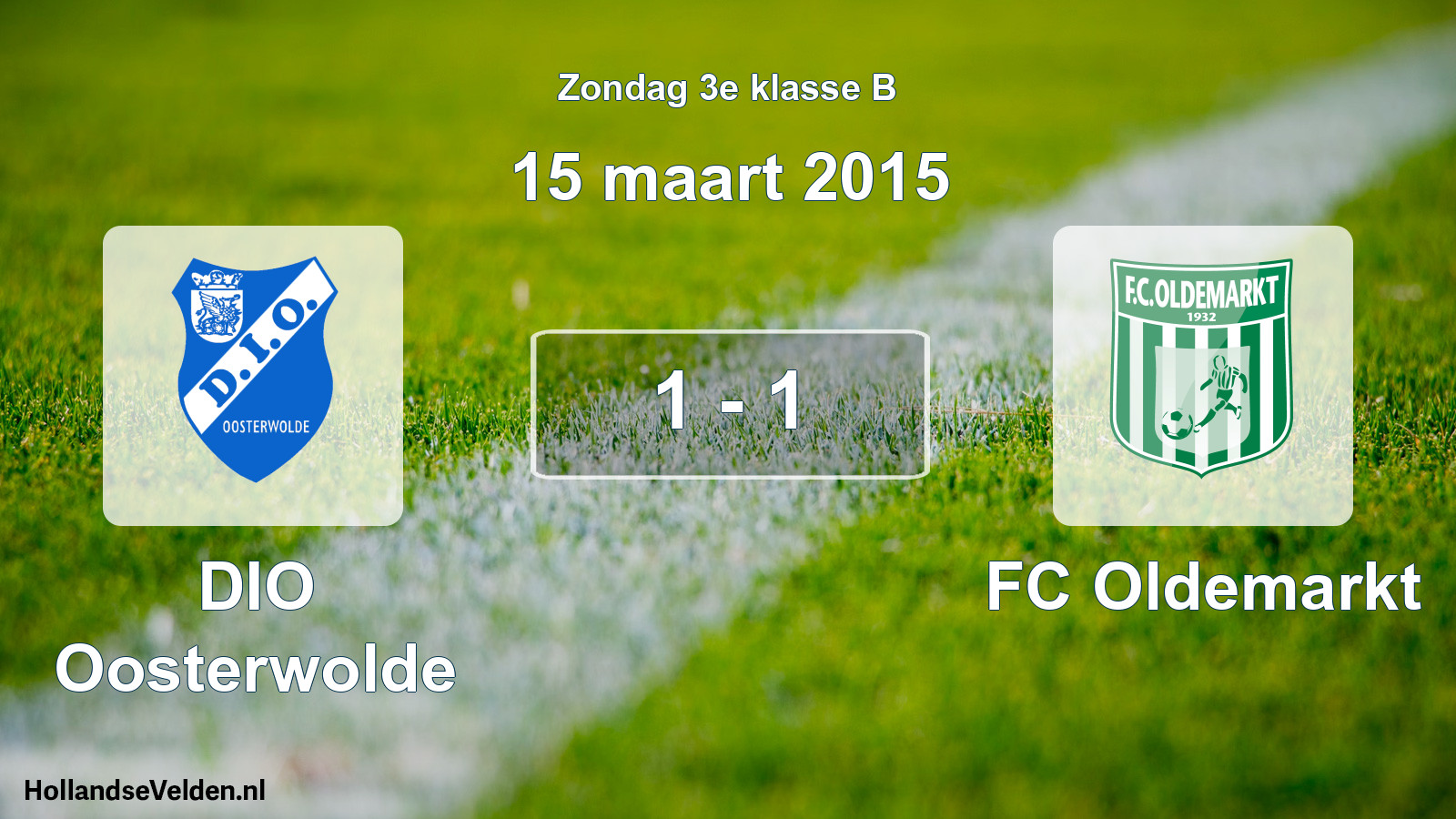 Total number of matches played: DIO Oosterwolde - FC Oldemarkt 1 - 1 (15 March 2015)