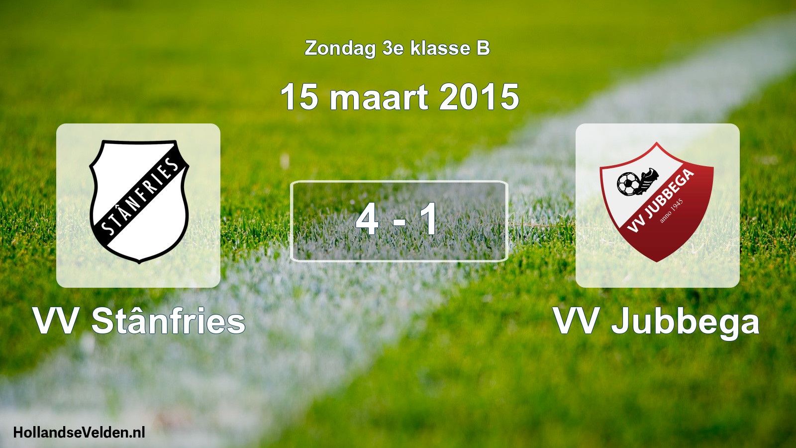 Total number of matches played: VV Stânfries - VV Jubbega 4 - 1 (15 March 2015)
