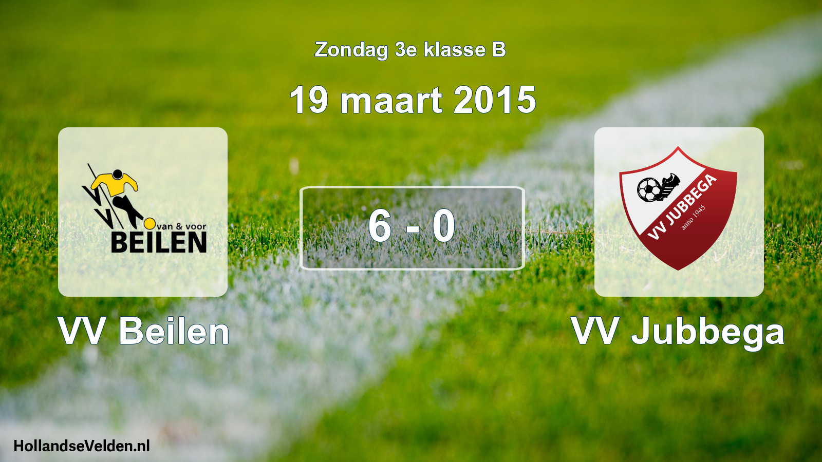 Total number of matches played: VV Beilen - VV Jubbega 6 - 0 (19 March 2015)