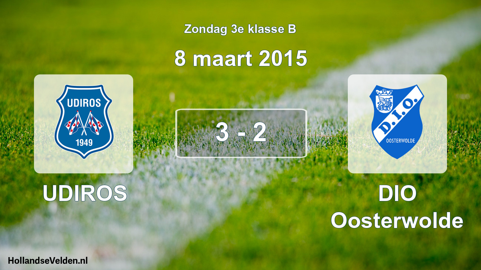 Total number of matches played: UDIROS - DIO Oosterwolde 3 - 2 (8 March 2015)