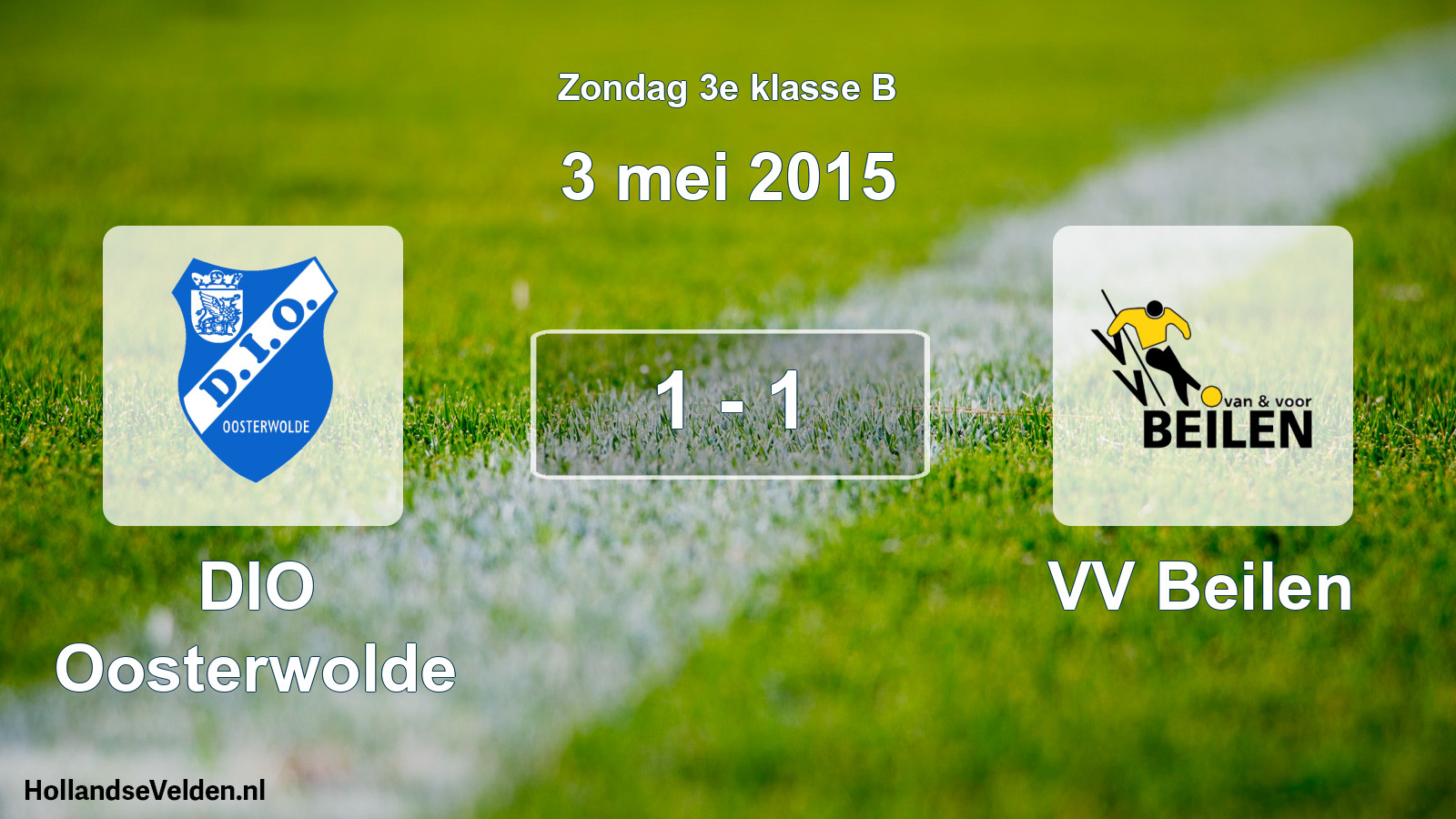 Total number of matches played: DIO Oosterwolde - VV Beilen 1 - 1 (3 May 2015)
