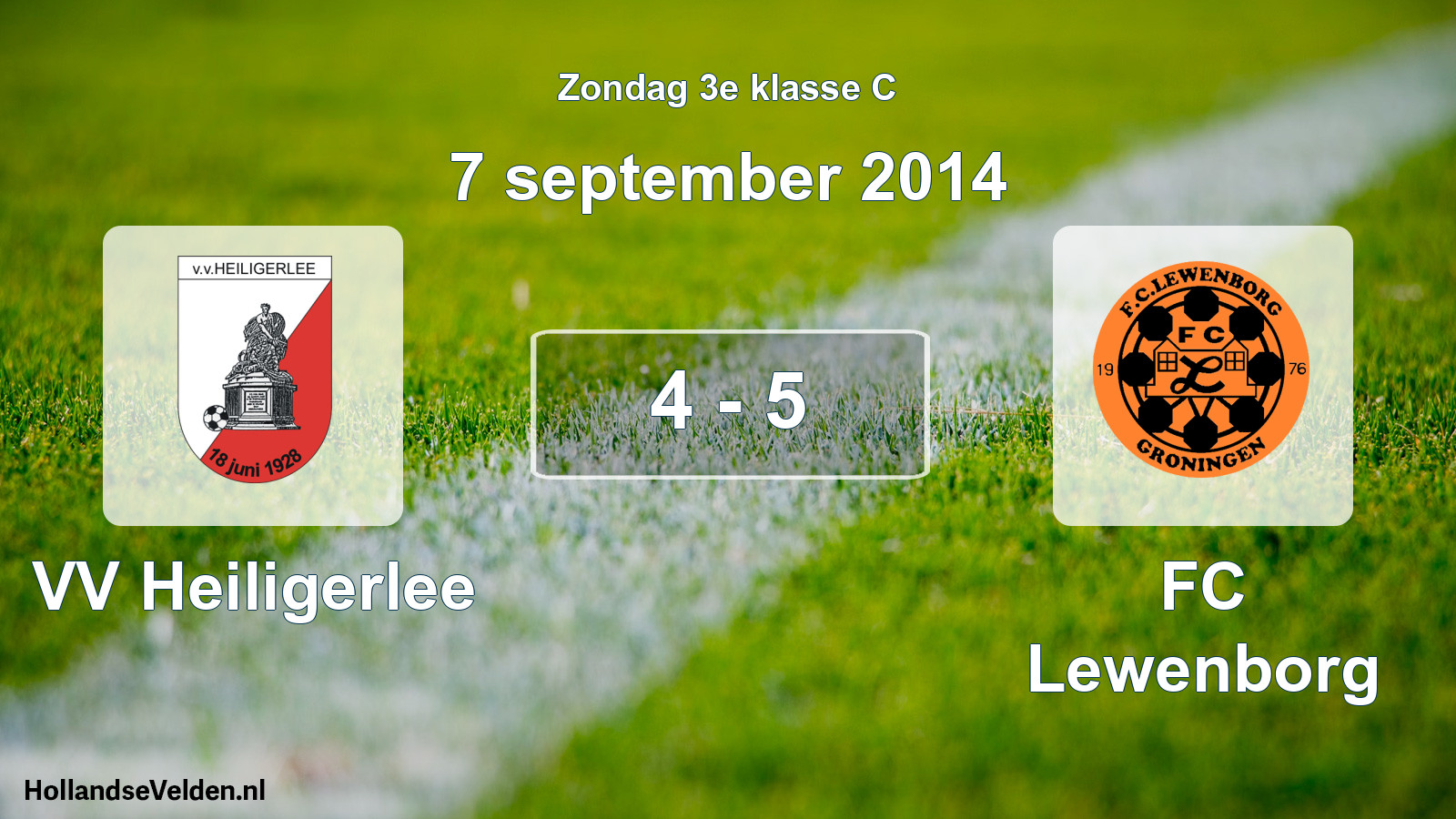 Total number of matches played: VV Heiligerlee - FC Lewenborg 4 - 5 (7 September 2014)