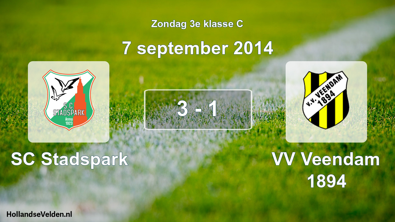 Total number of matches played: SC Stadspark - VV Veendam 1894 3 - 1 (7 September 2014)