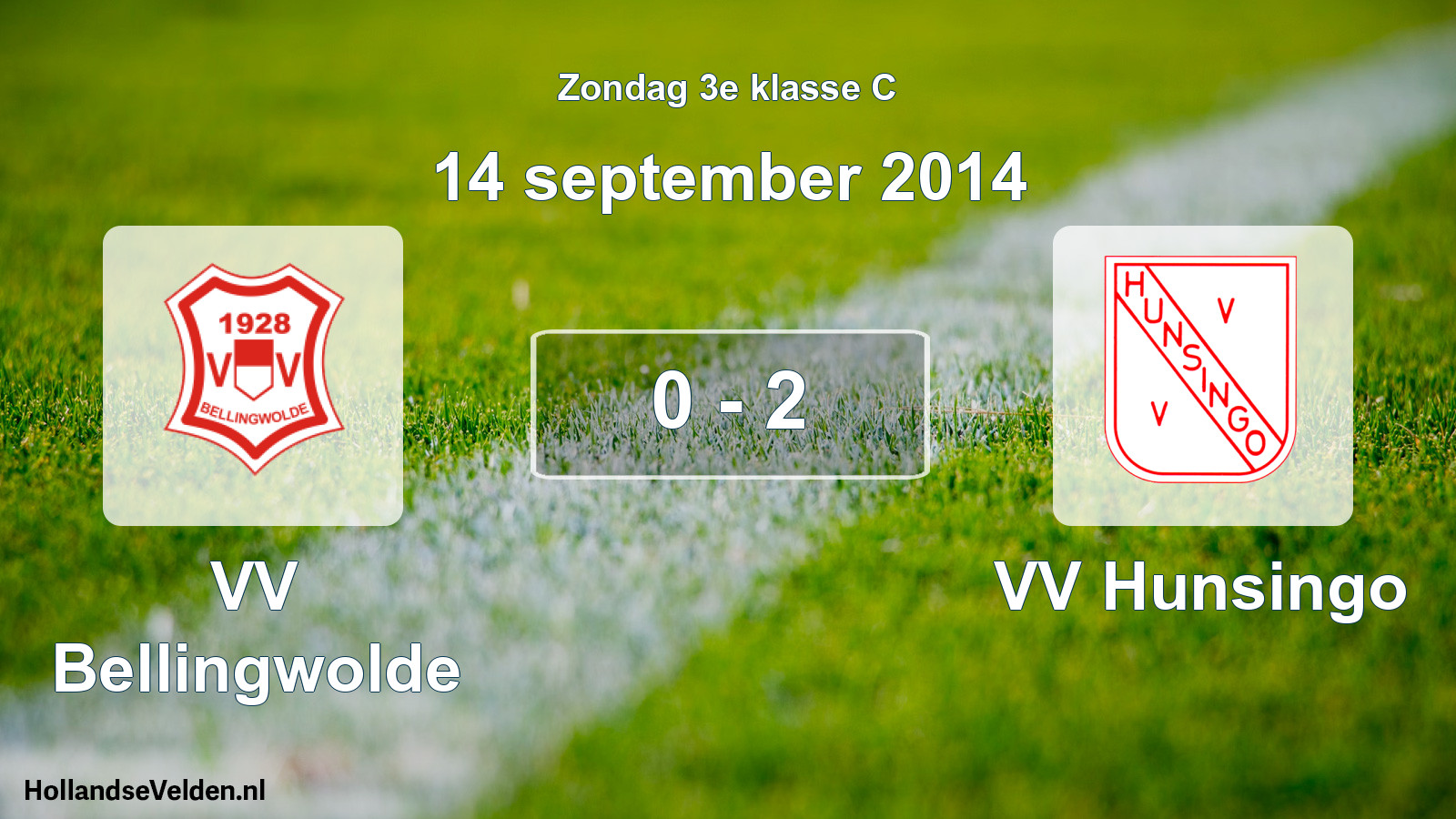 Total number of matches played: VV Bellingwolde - VV Hunsingo 0 - 2 (14 September 2014)