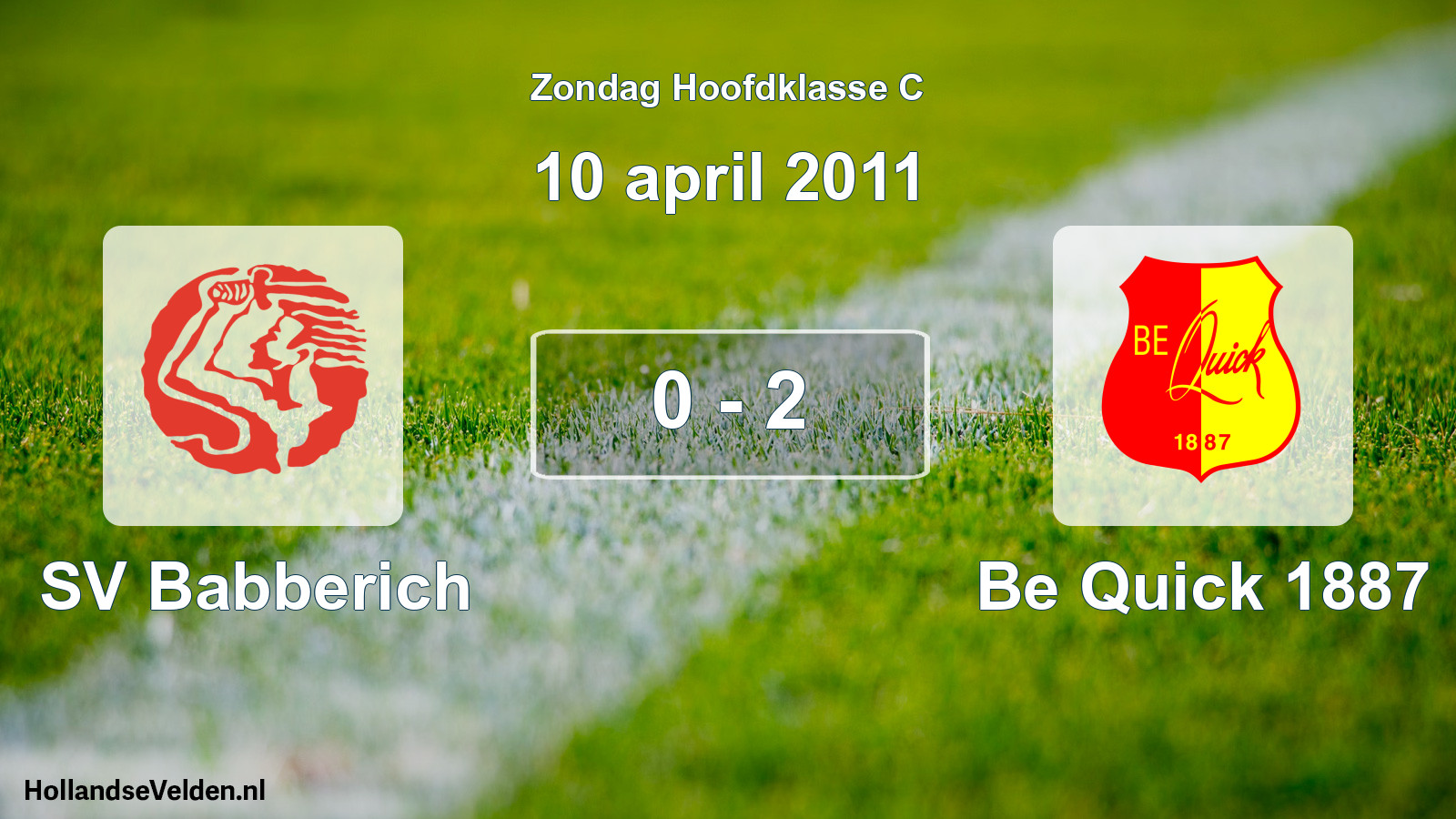 Total number of matches played: SV Babberich - Be Quick 1887 0 - 2 (10 April 2011)