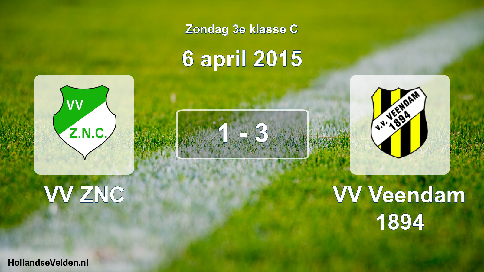 Total number of matches played: VV ZNC - VV Veendam 1894 1 - 3 (6 April 2015)
