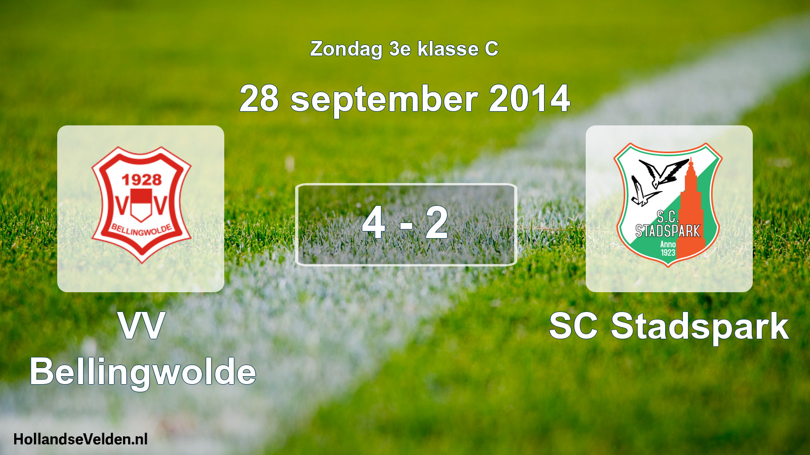 Total number of matches played: VV Bellingwolde - SC Stadspark 4 - 2 (28 September 2014)