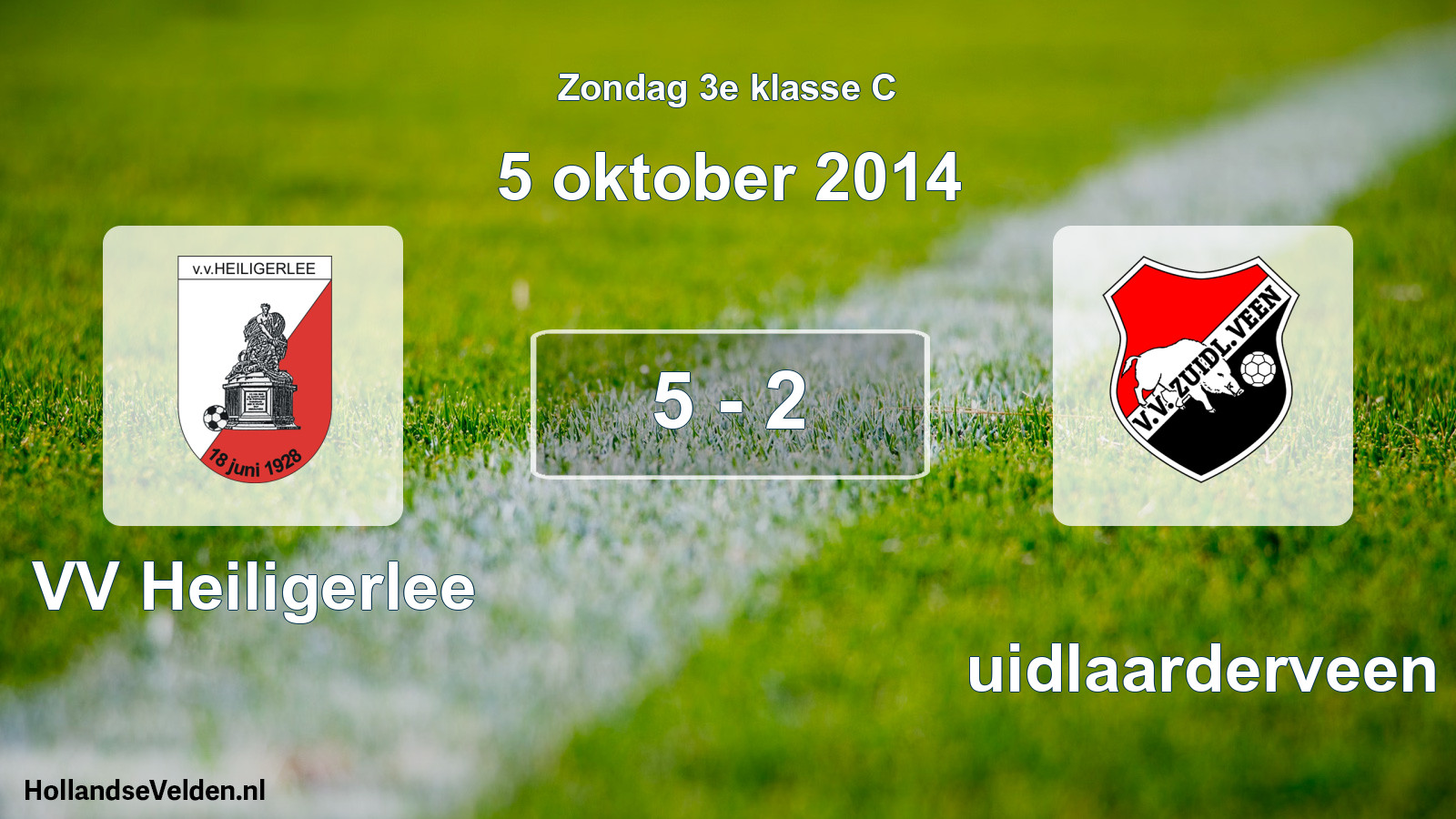 Total number of matches played: VV Heiligerlee - Zuidlaarderveen 5 - 2 (5 October 2014)