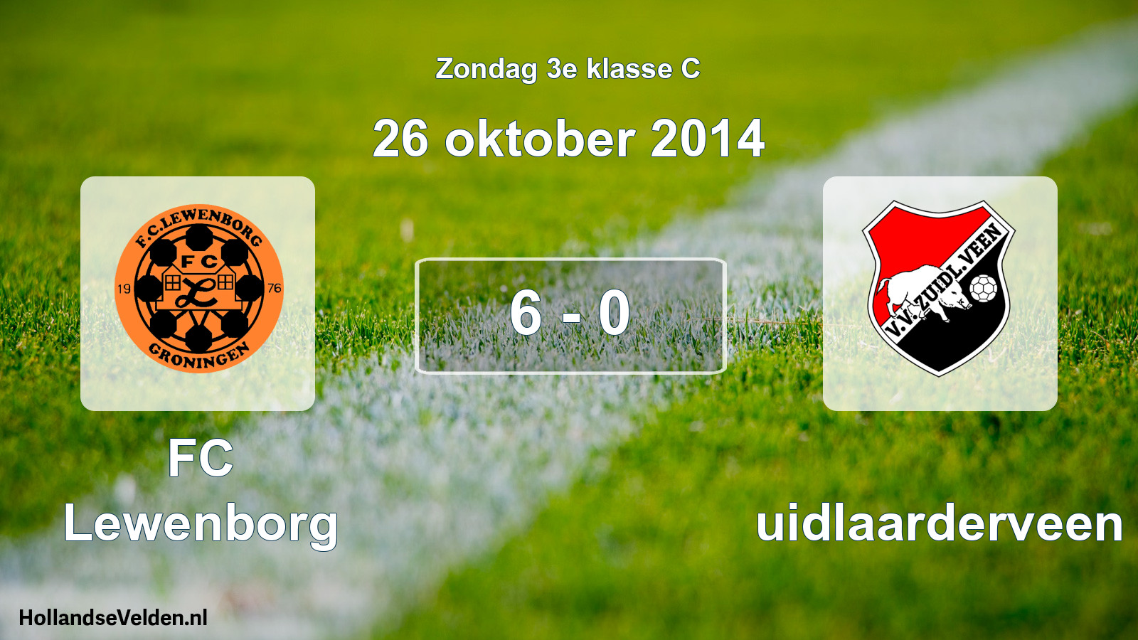 Total number of matches played: FC Lewenborg - Zuidlaarderveen 6 - 0 (26 October 2014)