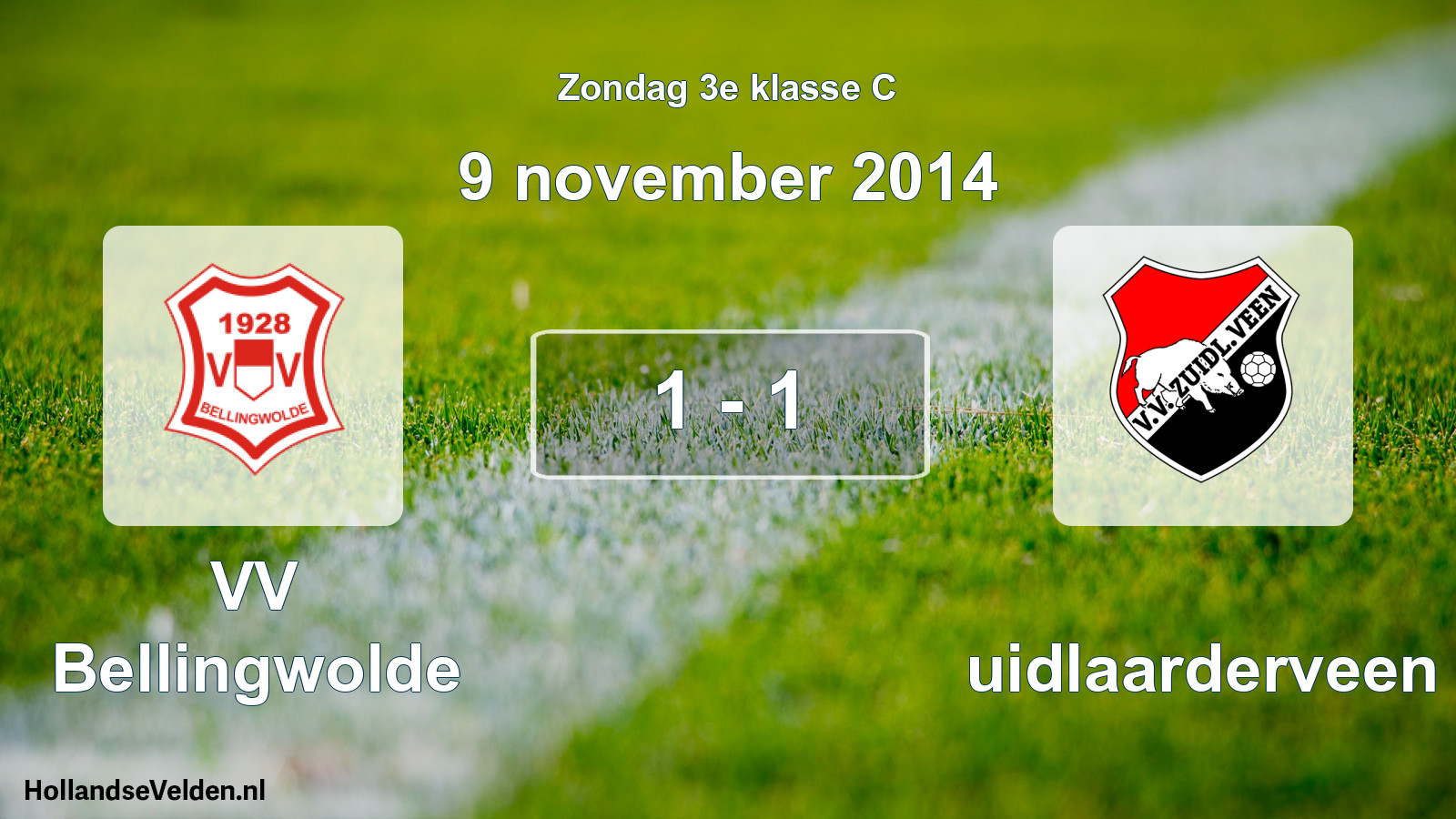 Total number of matches played: VV Bellingwolde - Zuidlaarderveen 1 - 1 (9 November 2014)