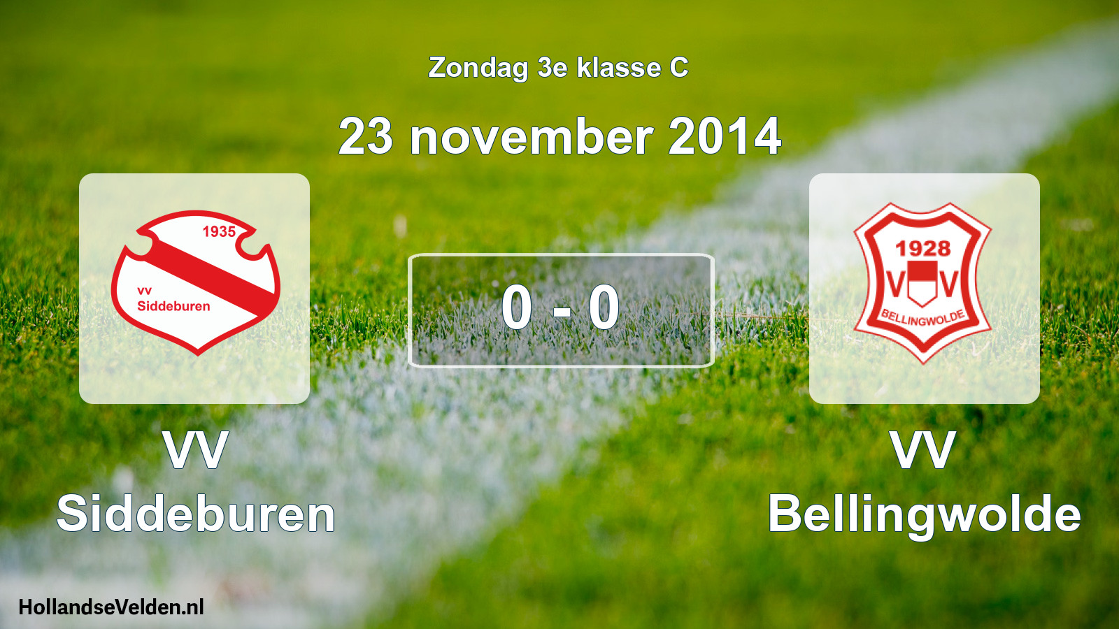 Total number of matches played: VV Siddeburen - VV Bellingwolde 0 - 0 (23 November 2014)