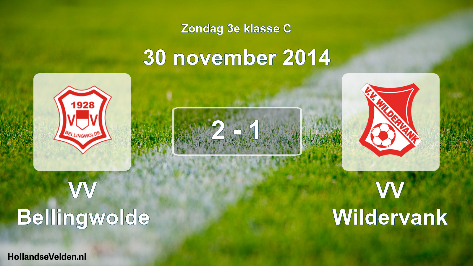 Total number of matches played: VV Bellingwolde - VV Wildervank 2 - 1 (30 November 2014)