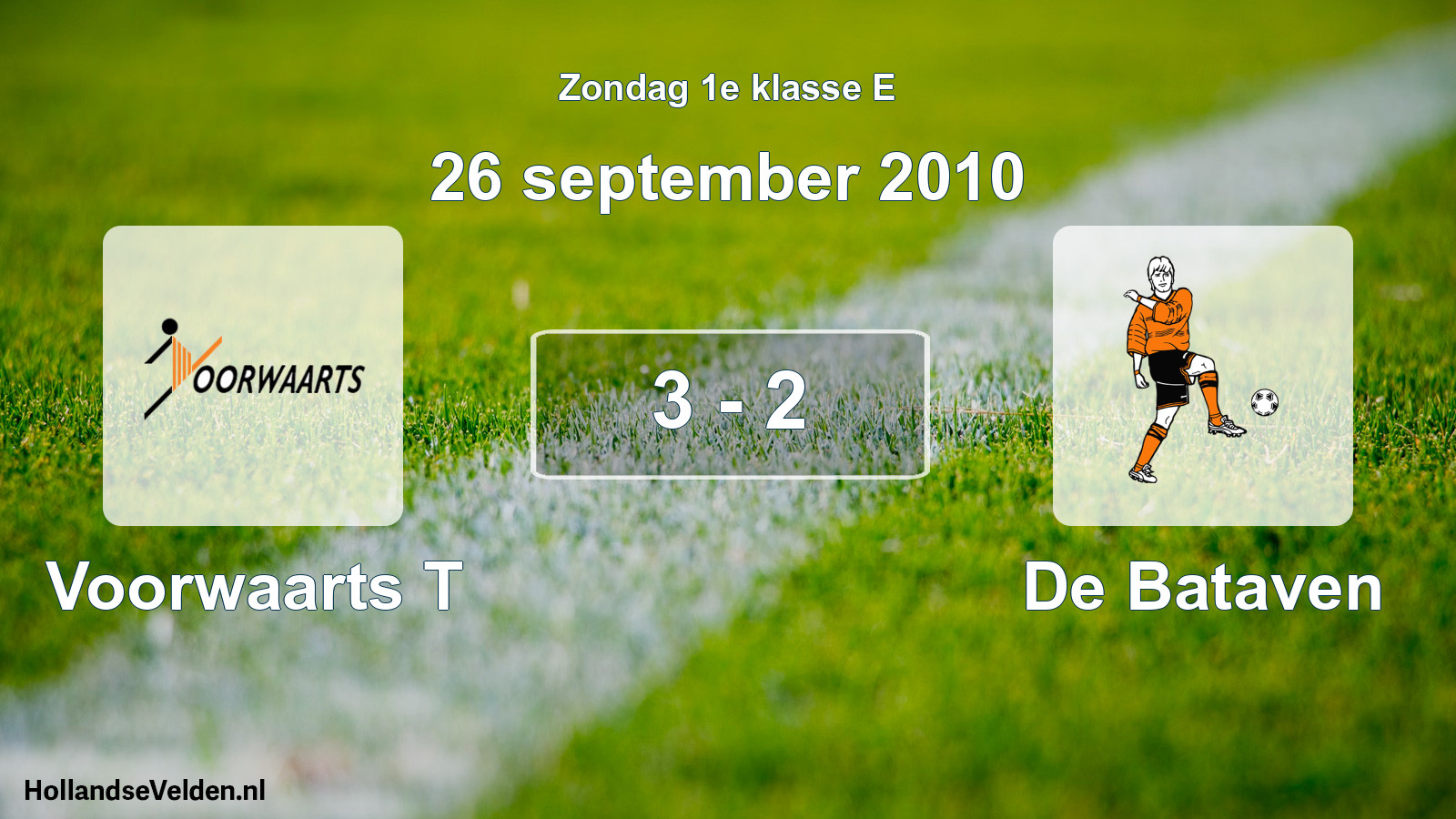 Total number of matches played: Voorwaarts T - De Bataven 3 - 2 (26 September 2010)