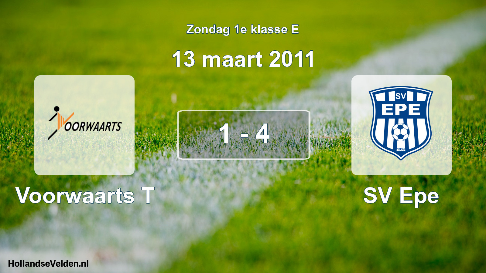 Total number of matches played: Voorwaarts T - SV Epe 1 - 4 (13 March 2011)